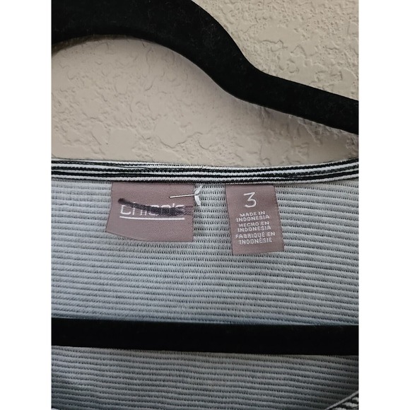 Chico's Striped Nautical Short Sleeve Casual Top Button Sleeves Womans Size 3/XL - Picture 3 of 5